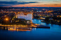 Mosel und Rhein in Koblenz Das Bild zeigt das Deutschen Eck in Koblenz.